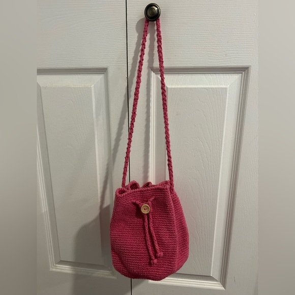 Pink handwoven crossbody bag - Picture 2 of 2
